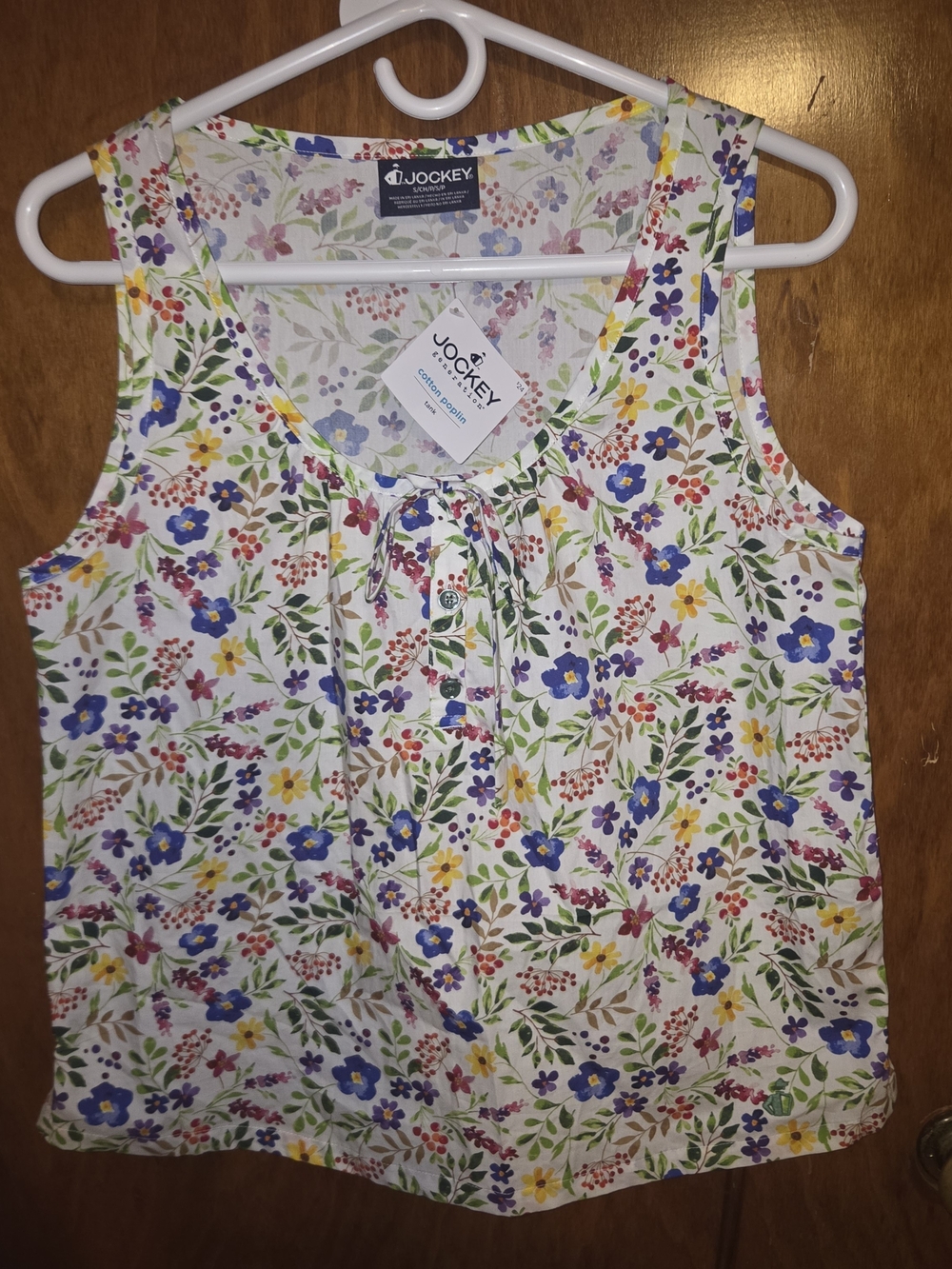 Jockey Women's White Floral Sleeveless Tank Top